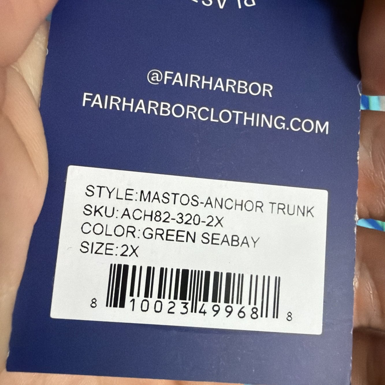 Nwt Fair Harbor Men's 2xl Green Seabay Lined Mastos Anchor Swim Trunks 8" — image 8 of 8